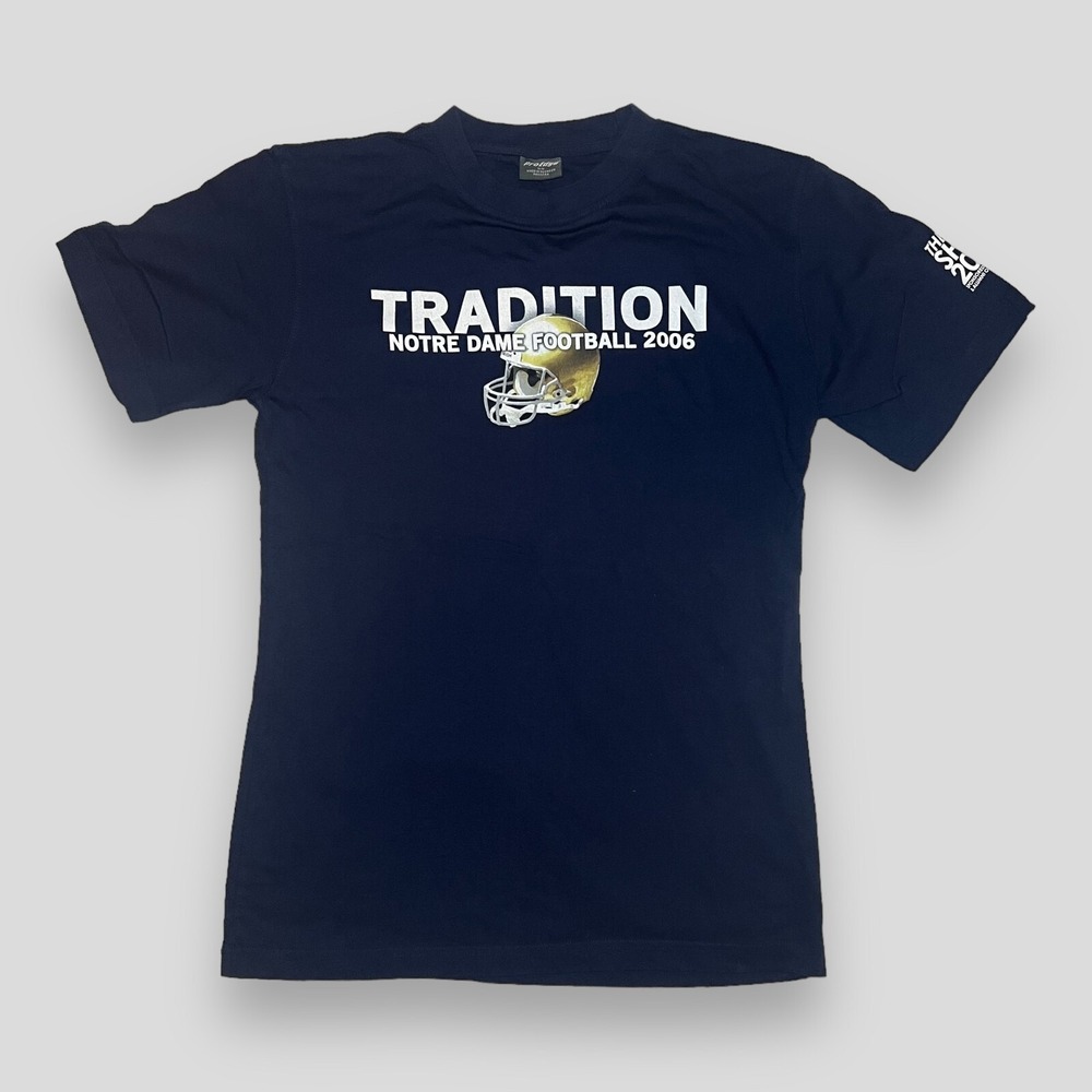 Pro Edge Notre Dame Fighting Irish 2006 Football Logo T-Shirt Men's M Blue